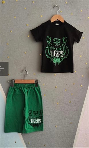 2009 - Tigers Baskılı Yazlık Erkek Takım - Yeşil
