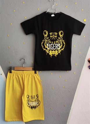 2009 - Tigers Baskılı Yazlık Erkek Takım - Sarı