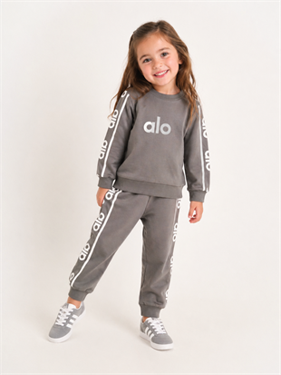 2010 - Sportif Baskılı Unisex Çocuk Takım - Füme
