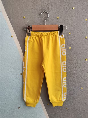 2010 - Sportif Baskılı Unisex Çocuk Takım - Sarı