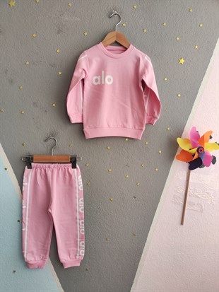 2010 - Sportif Baskılı Unisex Çocuk Takım - Pembe