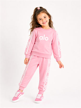 2010 - Sportif Baskılı Unisex Çocuk Takım - Pembe