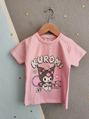 2011- Karakter Baskılı  Kız Çocuk Takım - Toz Pembe