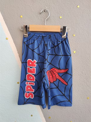 2013 -  Karakter Baskılı Şortlu Erkek Çocuk Takım - Saks