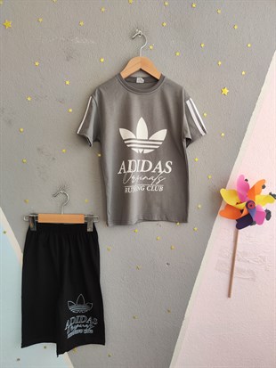 2014 -  Originals  Baskılı Şortlu Erkek Çocuk Takım - Gri