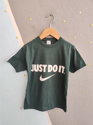 2015 - Baskılı Şortlu Erkek Çocuk Takım - Haki