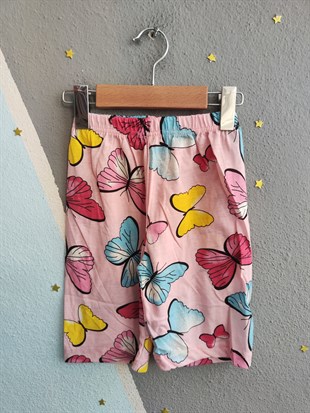2018 - :Kelebek Baskılı Kız Çocuk Takımı - Pembe
