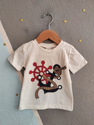 2072 -  Şortlu Erkek Bebek Tulumu - Çizgili