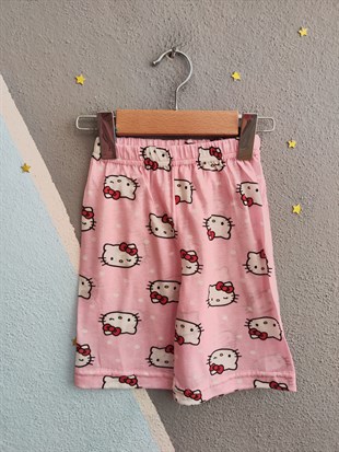 2081 - Kedi Baskılı Kız Çocuk Takımı - Pembe