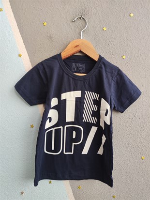 2085 - Step up Baskılı Şortlu Erkek Çocuk Takım- Lacivert