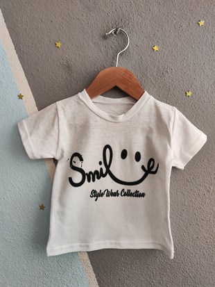 2105 - Smile Baskılı  Erkek Bebek Takım - Lacivert