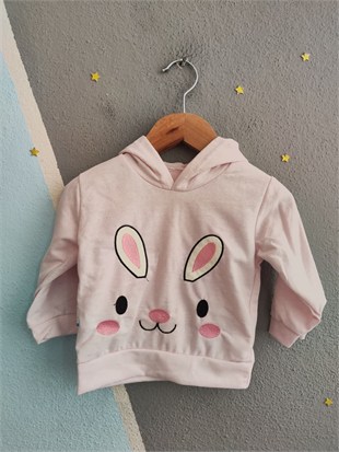 2132 - Kapüşonlu Unisex Bebek Takımı - Pembe