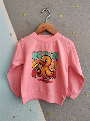 2135 - Baskılı Aksesuarlı Kız Çocuk Takımı - pembe