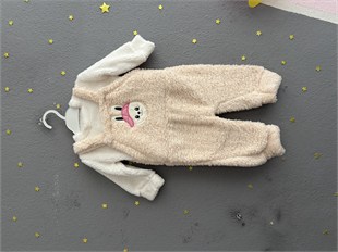 2143 -Peluş Kumaş Bebek Tulumu - açık gül