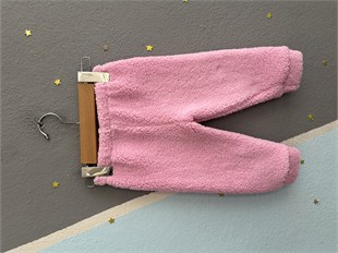 2153 - Love Baskılı Peluş Kumaş Kız Bebek Takımı - Pembe