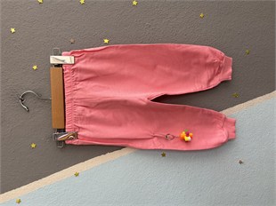 2159 - Ayıcık ve Kalp Baskılı Aksesuarlı Kız Çocuk Takımı - Pembe