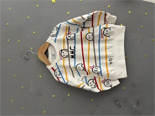 2166 - Çizgili Erkek Çocuk Takımı - Kahve