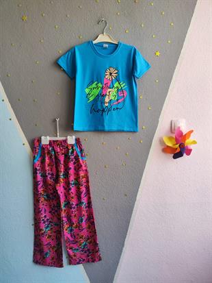 Altı İspanyol Paçalı Kız Takım - Mavi