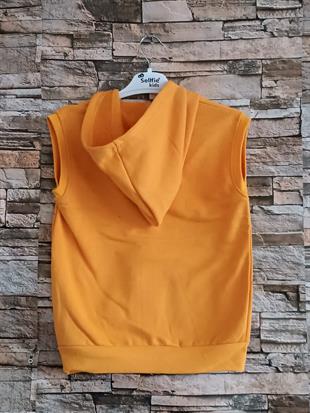 Barbie Baskılı Kapüşonlu Kız Yelek- Sarı