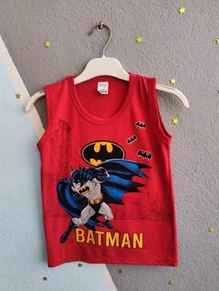 1466 - Batman Baskılı Sıfır Kollu Erkek Takım- Kırmızı