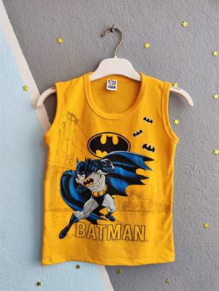 1466 - Batman Baskılı Sıfır Kollu Erkek Takım- Sarı