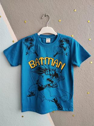 1442 - Batman Yazılı Yazlık Erkek Takım- Mavi