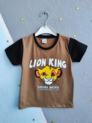 Hakuna Matata Baskılı Yazlık Erkek Takım- Sütlü Kahve