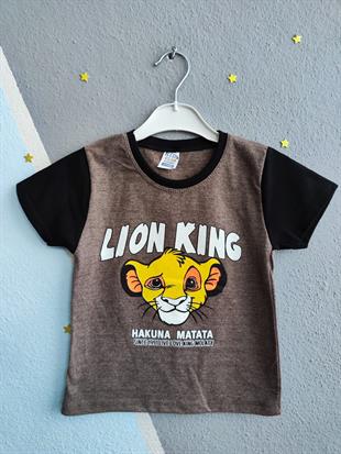 Hakuna Matata Baskılı Yazlık Erkek Takım- Koyu Kahve