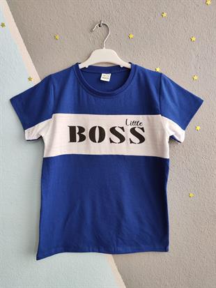 Little Boss Baskılı Erkek T-Shirt - Saks