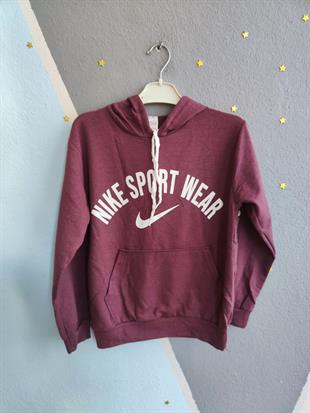 Marka Baskılı Kapüşonlu Kız Takım- Gül Kurusu