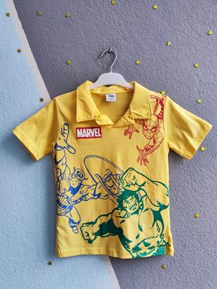 Marvel Baskılı Marka Erkek Takım - Sarı