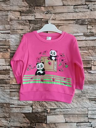 Mevsimlik Panda Baskılı Kız Çocuk Takımı - Pembe
