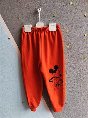 Mickey Baskılı Üçlü Erkek Takım -Turuncu