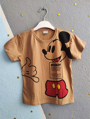 Mickey Baskılı Yazlık Erkek Takım- Haki