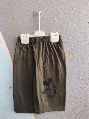 Mickey Baskılı Yazlık Erkek Takım- Haki