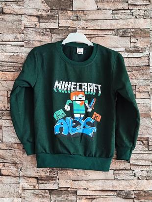 1380 - Minecraft Baskılı Erkek Takım - Haki