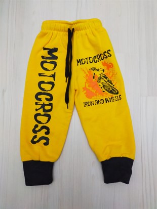 Motocross Baskılı Çocuk Tek Alt