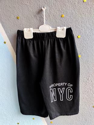 NYC Baskılı Kısa Kollu Erkek Takım - Açık mavi