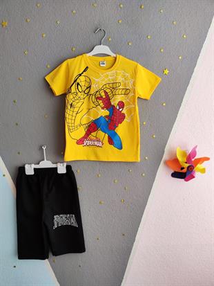 Spiderman Kısa Kollu Erkek Takım - Sarı