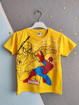 Spiderman Kısa Kollu Erkek Takım - Sarı