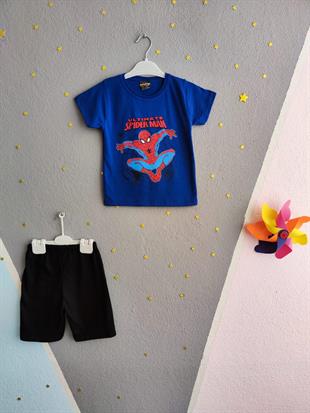 1441 - Ultimate Örümcek Adam Baskılı Yazlık Erkek Takım- Saks