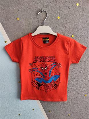 1441 - Ultimate Örümcek Adam Baskılı Yazlık Erkek Takım- Turuncu