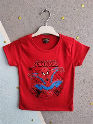 1441 - Ultimate Örümcek Adam Baskılı Yazlık Erkek Takım- Kırmızı