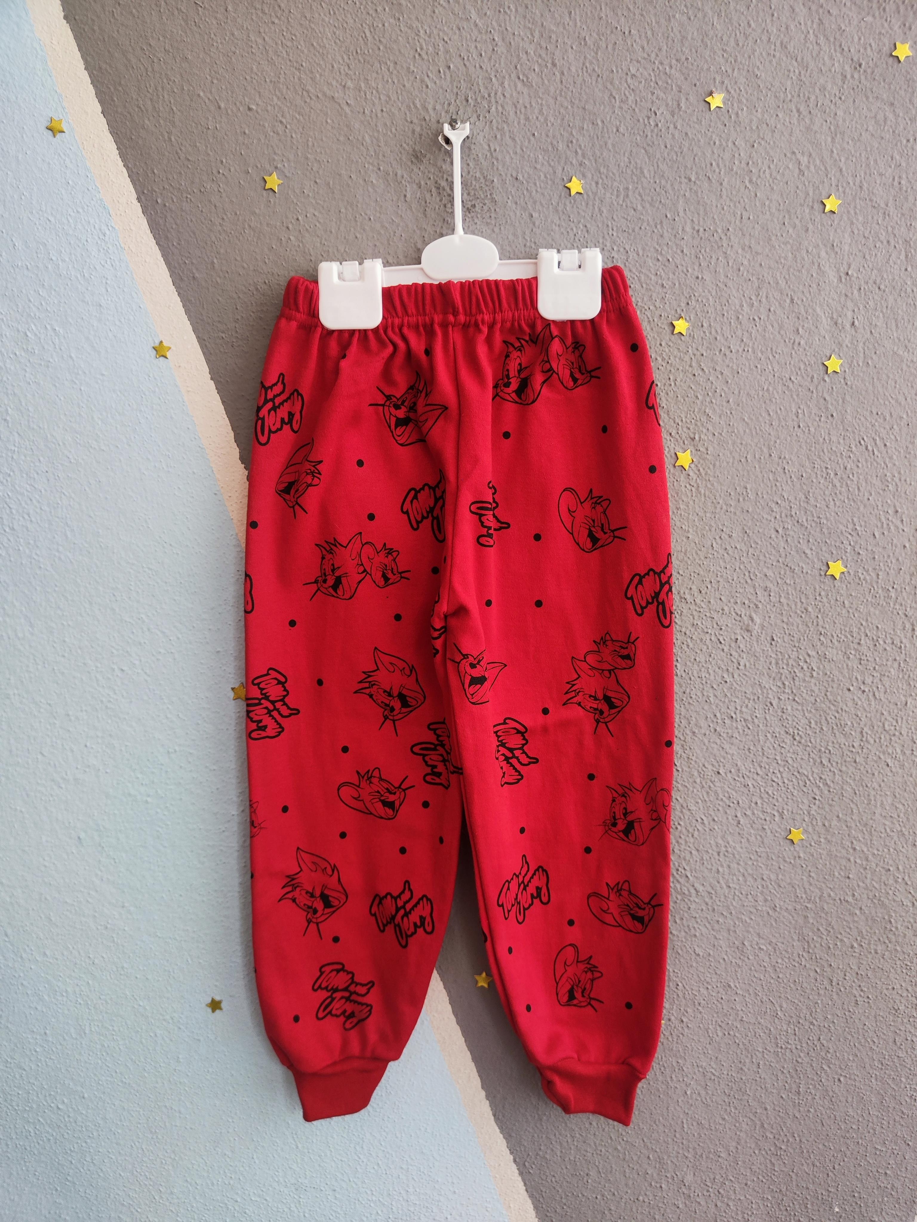 1247 - Tom And Jerry Baskılı Mevsimlik Eşofman Altı - Kırmızı