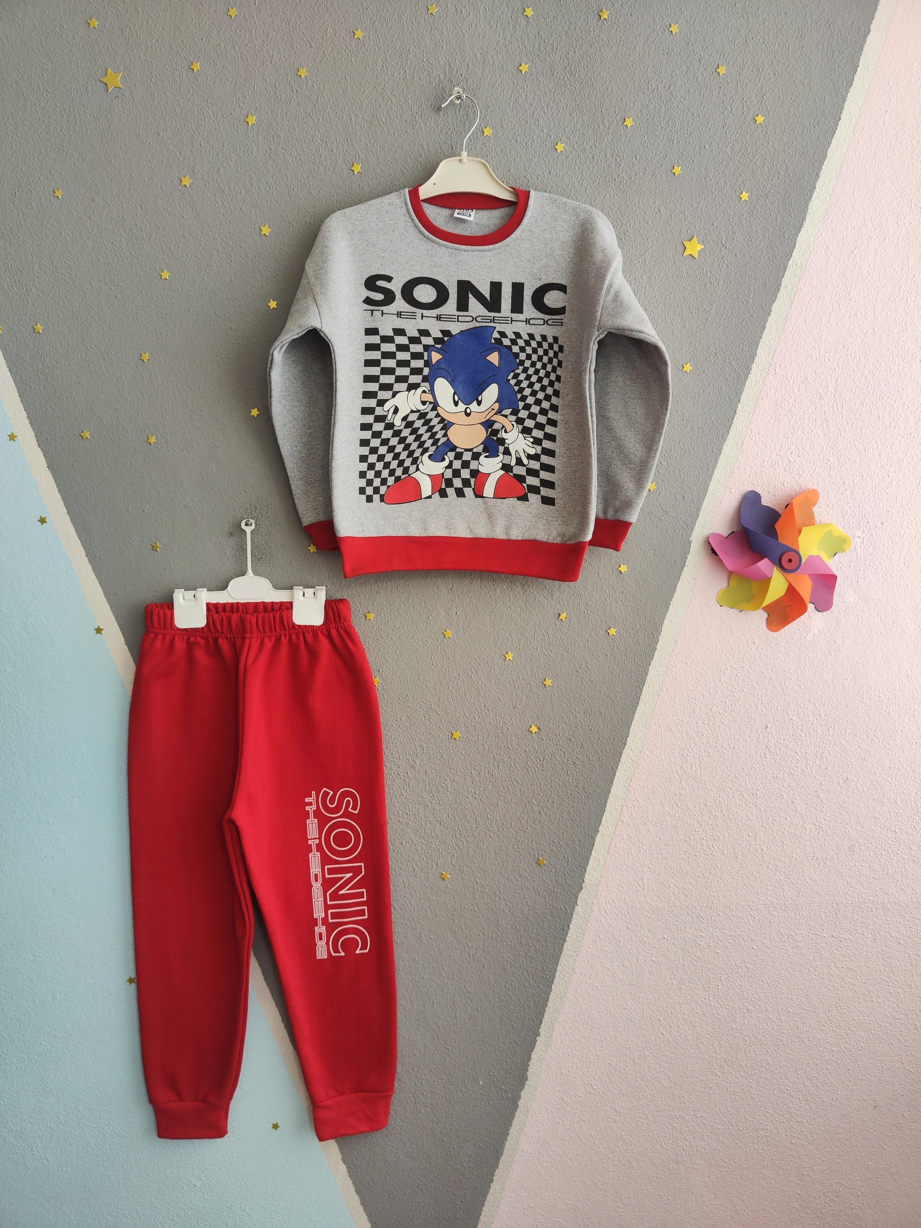 1262 -  Sonic Baskılı Erkek Takım - Kırmızı