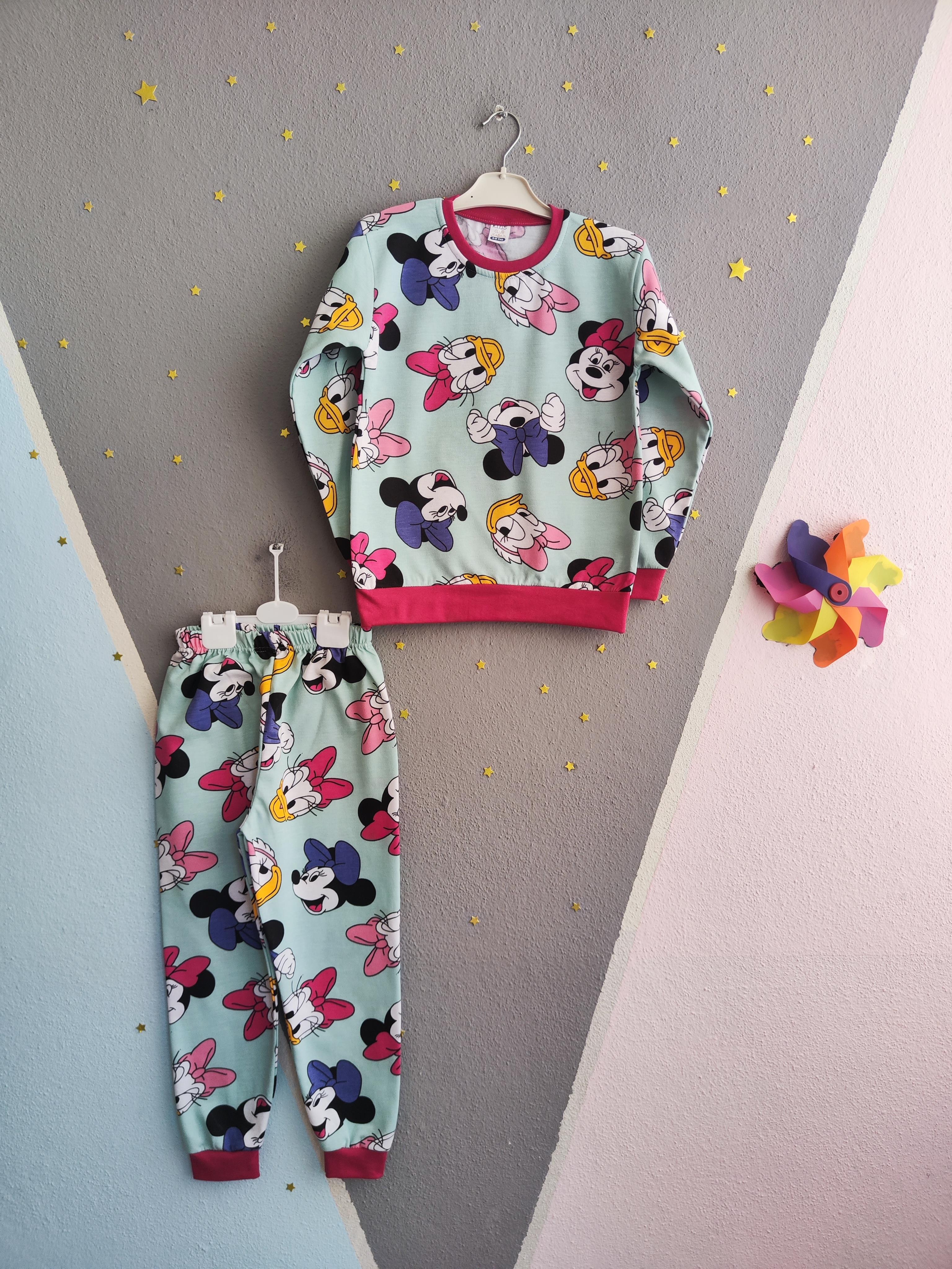 1279 -Minnie Karakter Baskılı Kız Çocuk Takımı - Yeşil