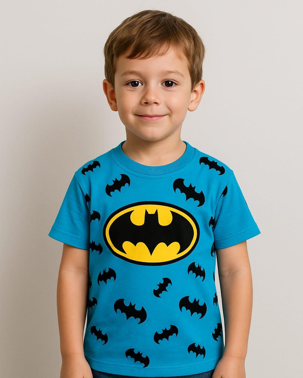 1500 - Karakter Baskılı Erkek T-shirt - Mavi