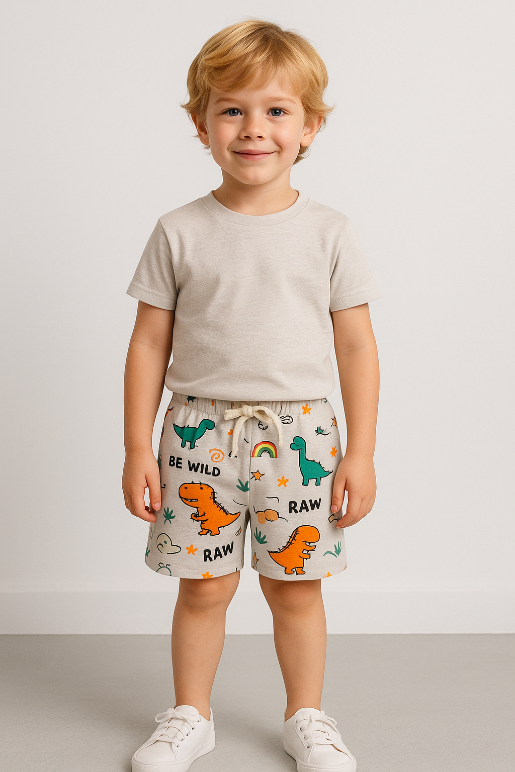 1569 - Magic Baskılı Erkek Şort - Gri