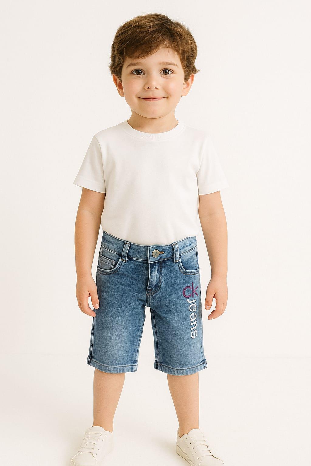 1624 - Erkek Kot Kapri - Jeans Baskılı Mavi