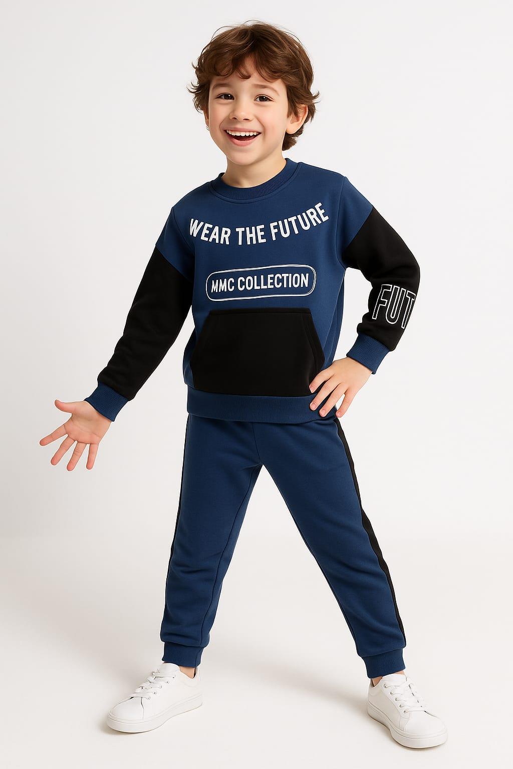 1700 - Wear The Future Baskılı Erkek Çocuk Takım - Lacivert